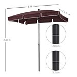 Outsunny Aluminum Umbrella Parasol-brown