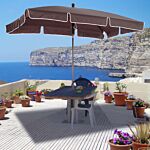 Outsunny Aluminum Umbrella Parasol-brown