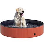 Pawhut Φ140 X 30h Cm Pet Swimming Pool-red