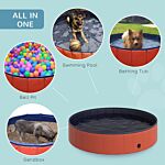 Pawhut Φ140 X 30h Cm Pet Swimming Pool-red