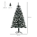 Homcom 5ft Artificial Snow Dipped Christmas Tree Xmas Pencil Tree Holiday Home Indoor Decoration With Foldable Feet White Berries Dark Green