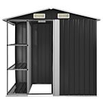 Vidaxl Garden Shed With Rack Anthracite 205x130x183 Cm Iron