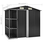 Vidaxl Garden Shed With Rack Anthracite 205x130x183 Cm Iron