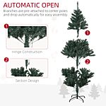 Homcom 5' Artificial Prelit Christmas Trees Holiday Décor With Warm White Led Lights, Decoration, Banner, Tag, Ball