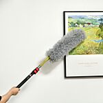 Homcom Extendable Feather Duster With Telescopic Pole 1.8m/5.9ft, Microfiber Duster Cleaning Kit With Bendable Head For Cleaning High Ceiling Fans