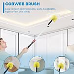 Homcom Extendable Feather Duster With Telescopic Pole 1.8m/5.9ft, Microfiber Duster Cleaning Kit With Bendable Head For Cleaning High Ceiling Fans