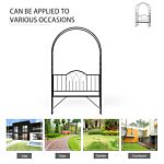 Outsunny Garden Metal Arch Bench Outdoor Patio Rose Trellis Arbour Pergola For Climbing Plant Antique Style 2-seater Chair, Black