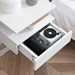 Homcom Floating Bedside Cabinet With Drawer And Open Shelf, Wall Mounted Nightstands, Bedside Table With Storage For Bedroom