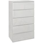 Homcom 5-drawer High Gloss Chest Of Drawers, Storage Cabinets, Modern Dresser, Storage Drawer Unit For Bedroom, White