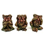 Fantasy Ornament - Treeman Hear No See No Speak No Evil Set Of 3