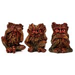 Fantasy Ornament - Treeman Hear No See No Speak No Evil Set Of 3