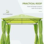 Outsunny 3m X3m Garden Metal Gazebo-lemon Green