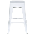 Set Of 2 Bar Stools White Steel 60 Cm Stackable Counter Height Industrial Beliani