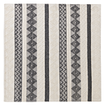 Area Rug Beige And Grey Wool Polyester 200 X 200 Cm Hand Woven Geometric Pattern Boho Living Room Bedroom Beliani