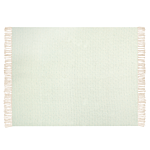 Blanket Green And Beige Cotton 125 X 150 Cm Bed Throw Boho Living Room Bedroom Beliani