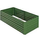 Outsunny Raised Beds For Garden, Galvanised Steel Outdoor Planters With Multi-reinforced Rods, 180 X 90 X 59 Cm, Green