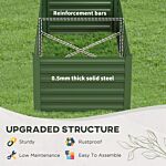 Outsunny Raised Beds For Garden, Galvanised Steel Outdoor Planters With Multi-reinforced Rods, 180 X 90 X 59 Cm, Green