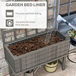 Outsunny Wooden Raised Planter With Trellis For Vine Climbing Plants, Elevated Garden Bed With Drainage Holes And Bed Liner