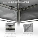 Outsunny 3x4m Gazebo Replacement Roof Canopy, 2 Tier Top Uv Cover Garden Outdoor Awning Shelters, Light Grey (top Only)