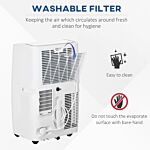 Homcom 12,000 Btu Portable Air Conditioner Dehumidifier Cooling Fan For Room Up To 25m², With Remote, Led Display, 24h Timer, Window Mount Kit, White