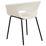 Set Of 2 Dining Chairs Off-white Boucle Seats Armless Metal Legs For Dining Room Kitchen Beliani
