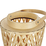 Candle Lantern Natural Bamboo Wood 38 Cm With Glass Candle Holder Boho Style Indoor Beliani