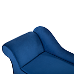 Chaise Lounge Blue Velvet Upholstery Dark Wood Legs Left Hand Retro Beliani