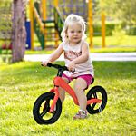 Aiyaplay 12" Kids Balance Bike, Lightweight Training Bike For Children No Pedal With Adjustable Seat, Rubber Wheels - Red