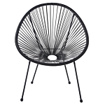 Bistro Set Black Pe Rattan 3 Piece 2 Seater Modern Beliani