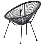 Bistro Set Black Pe Rattan 3 Piece 2 Seater Modern Beliani