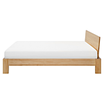 Bed Frame Light Pine Wood Eu King Size 5ft3 Slatted Headboard Minimalist Beliani