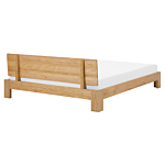 Bed Frame Light Pine Wood Eu King Size 5ft3 Slatted Headboard Minimalist Beliani