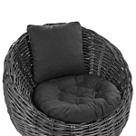 Garden Chair Black Natural Rattan Wicker With Polyester Cushion Modern Design Outdoor Lounging Furniture Beliani