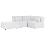 Modular Left Corner Sofa Off White Corduroy With Ottoman 3 Seater Sectional Sofa Modern Design Beliani