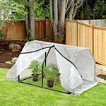 Outsunny Mini Greenhouse Portable Garden Greenhouse Metal Frame Grow House With Pvc Cover, Middle Zip Fastening, 99 X 71 X 60 Cm, White