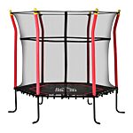 Homcom 5.2ft / 63 Inch Kids Trampoline With Enclosure Net Mini Indoor Outdoor Trampolines For Child Toddler Age 3 - 10 Years Red