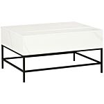 Homcom Modern Lifting Coffee Table With Hidden Compartment, Storage Coffee Table For Living Room, Faux Marble White