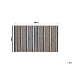 Outdoor Area Rug Beige Black Recycled Polypropylene 160 X 230 Cm Striped Pattern Terrace Beliani