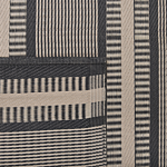 Outdoor Area Rug Beige Black Recycled Polypropylene 160 X 230 Cm Striped Pattern Terrace Beliani