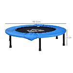 Soozier Φ96cm Foldable Mini Fitness Trampoline Home Gym Yoga Exercise Rebounder Indoor Outdoor Jumper W/ Safety Pad, Blue And Black