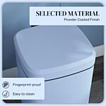 Homcom 20 Litre Pedal Bin, Fingerprint Proof Kitchen Bin With Soft-close Lid, Metal Rubbish Bin With Foot Pedal And Removable Inner Bucket, Light Blue