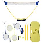 Homcom Portable Badminton Net Set For Adults Kids With Foldable Design For Indoor Outdoor, Beach, Backyard