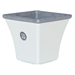 Plant Pot Planter White Stone Mixture Outdoor Resistances Square 32 X 31 Cm All-weather Beliani