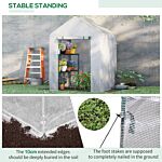 Outsunny Walk-in Greenhouse Portable Gardening Plant Grow House With 2 Tier Shelf, Roll-up Zippered Door And Pe Cover, 143 X 143 X 195 Cm