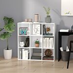 Homcom 3-tier 9 Cubes Storage Unit Particle Board Cabinet Bookcase Organiser Home Office Shelves White