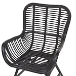 Accent Chair Black Rattan Modern Indoor Dining Room Living Room Beliani