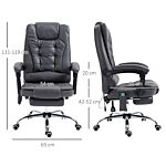 Vinsetto Heated 6 Points Vibration Massage Executive Office Chair Adjustable Swivel Ergonomic High Back Desk Chair Recliner With Footrest Dark Grey