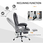 Vinsetto Heated 6 Points Vibration Massage Executive Office Chair Adjustable Swivel Ergonomic High Back Desk Chair Recliner With Footrest Dark Grey