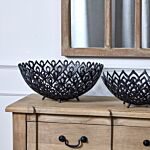 Black Cast Large Lattice Bowl