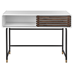 Console Table White Finish 80 X 40 X 110 Cm Rustic Sliding Doors Cabinet Beliani
